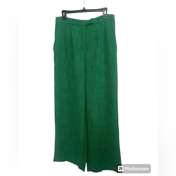 NWT Sweet Lemon Kelly Green Wide Leg Pants Size Large - Picture 3 of 9